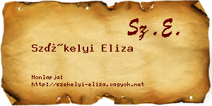 Székelyi Eliza névjegykártya